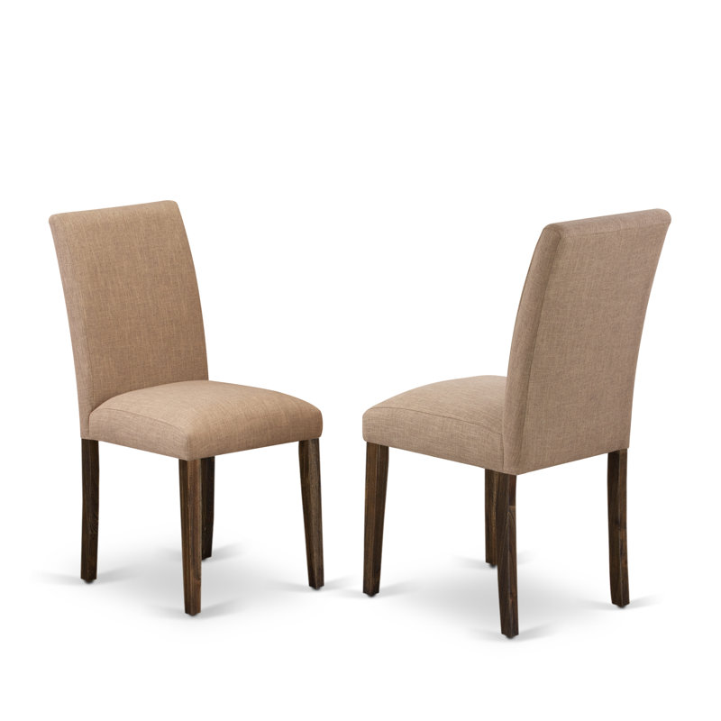 Abbott Parson Kitchen Chairs - Light Sable Linen Fabric Padded Dining Chairs, Set of 2, Jacobean, Light Sable