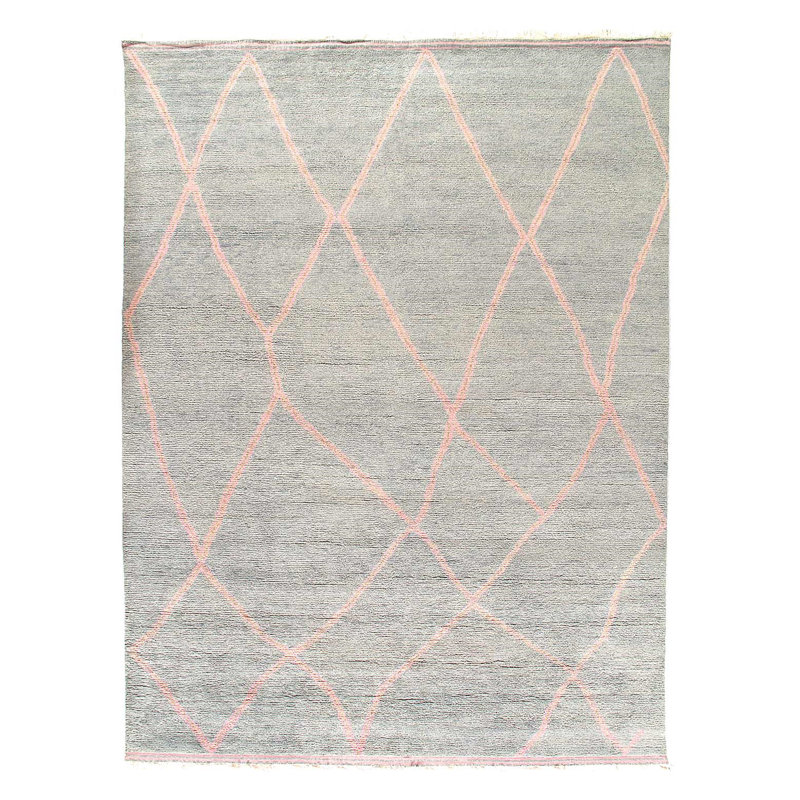 Tapis marocain fin noué à la main 9 pi 2 po x 11 pi 11 po
