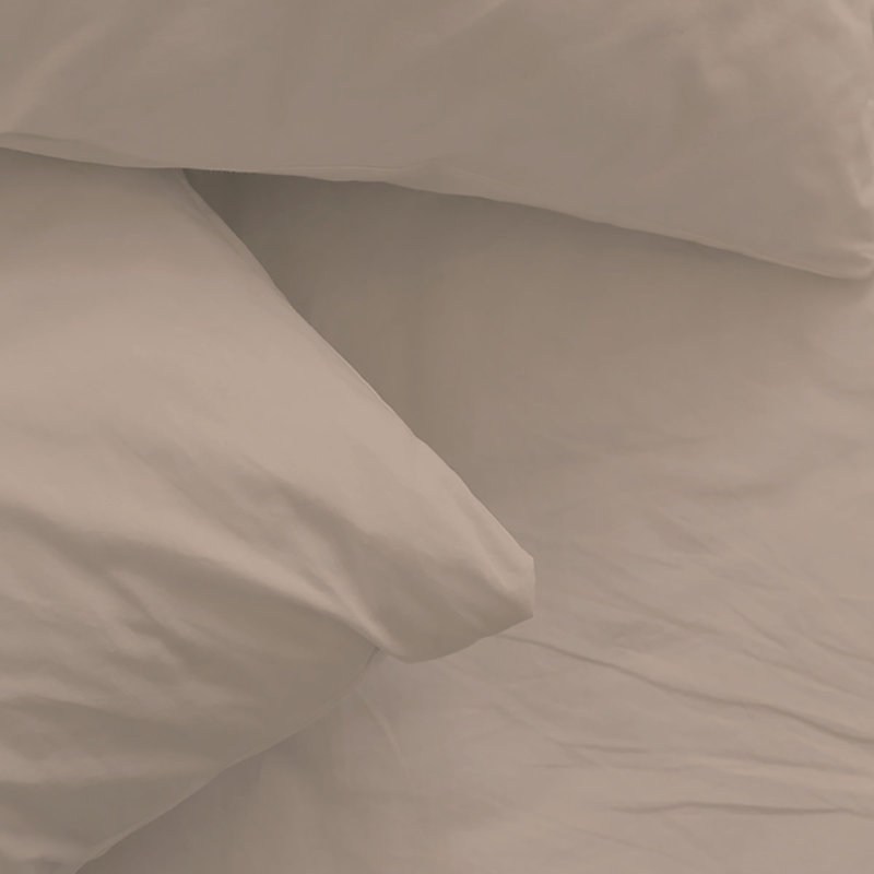 6-Piece Rayon From Bamboo Blend Sheet Set, Twin Sheet Set + 1 Fitted Sheet + 2 Pillowcases, Light Khaki