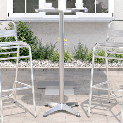 Outdoor Bar Table Height Adjustable Diameter59.5X70/109.5 Cm Aluminium