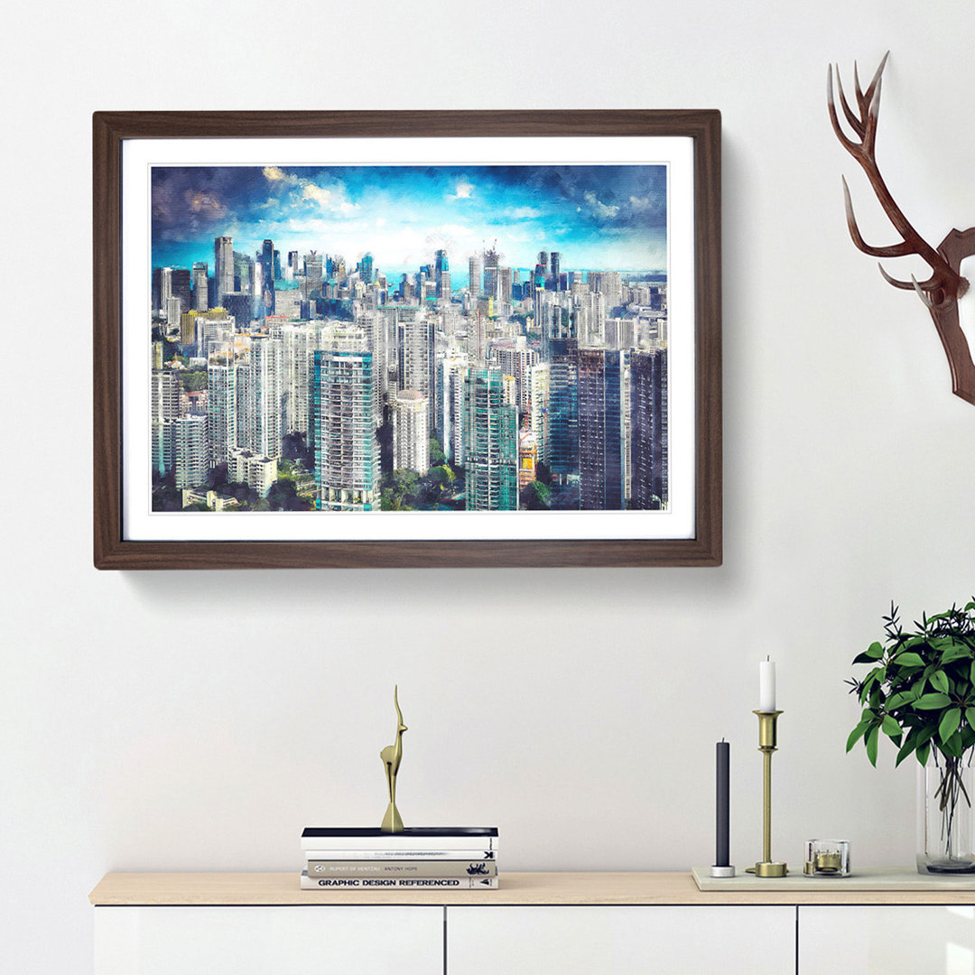 Singapore Skyline - Picture Frame Painting Print