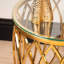 51cm Round Metal End Table for Living Room, Sofa Side Table with Glass Top-1475344149