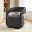 Ensemble de 2 fauteuils d'appoint pivotants à 360 ° en tissu chenille, fauteuil de loisir rembourré avec dossier ouvert incurvé-472908796