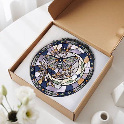 Panneau de vitrail en verre coloré, 7,8 heures
