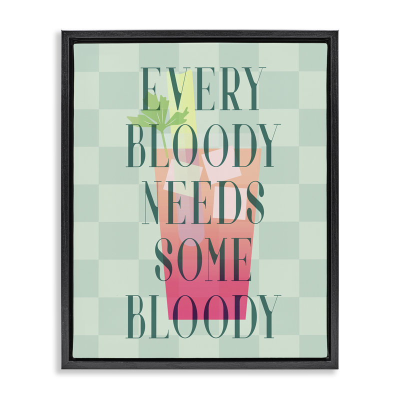  «Bloody Mary Cocktail» par Daphne Polselli, Cadre flottant noir de jais, H 21 po x l 17 po