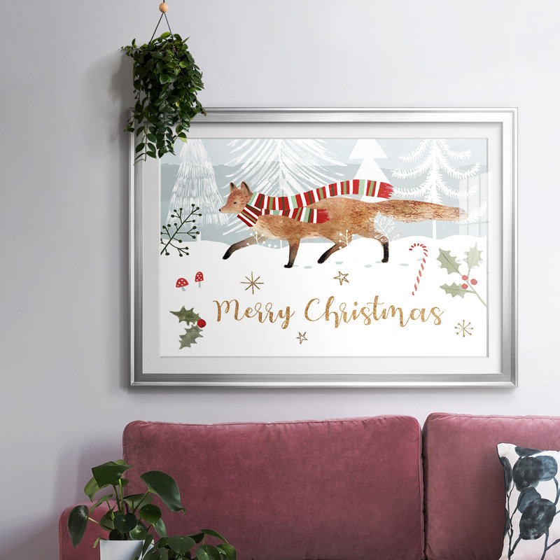 Woodland Christmas Collection A, reproduction encadrée sur papier, H 19 po x l 27 po x P 1,5 po, Argent