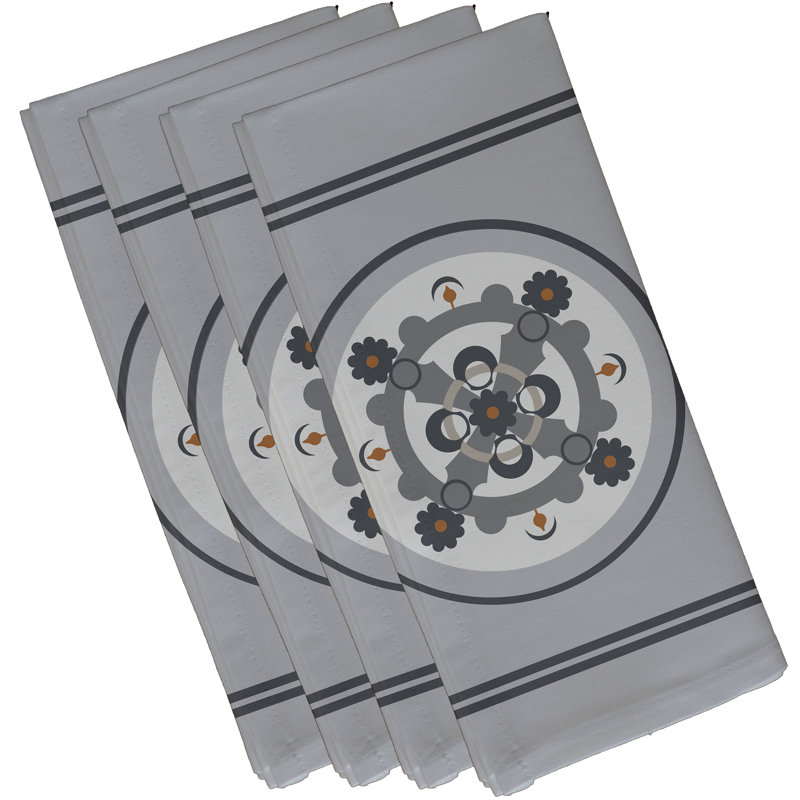 Ensemble de serviettes 4 pièces Souihla, L 18 po x L 18 po, Gris / gris foncé