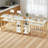 Bar Table Set For 2 With 4 Storage Shelves, 47" Modern Faux Marble Breakfast Table And 2 Upholstered  Counter Stools W/ Backrest And Footrest, 3-Piece Dining Set For 2, Space Saving Bar Height Table And Chairs For Kitchen,Dining Room, Living Room, Stud-1015085476-1015085498