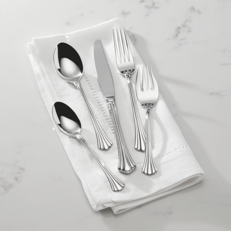 1800 5 Piece 18/10 Stainless Steel Flatware Set, Service for 1