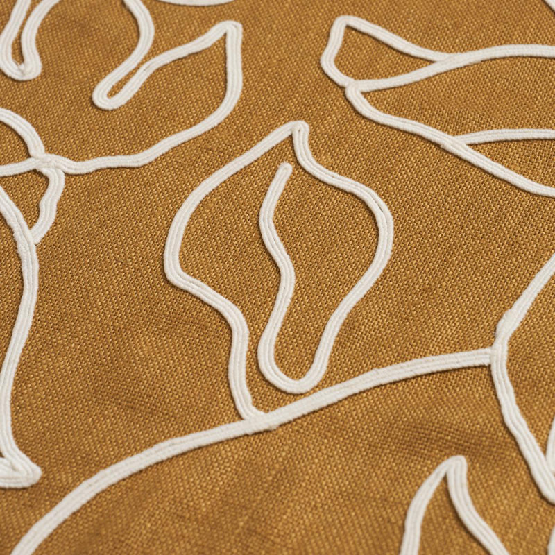 Lola Embroidery Fabric, Saffron