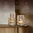 Glass Tealight Candle Lantern with Gold Swirl Metal Frame for Elegant Christmas Decor and Tabletop Display-211145092