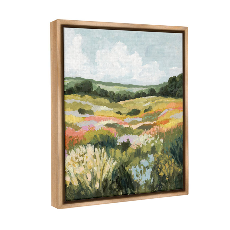 «Vast Meadow Landscape Floater Frame» par Victoria Barnes sur toile, Cadre flottant orme Montalcino, H 31 po x l 25 po