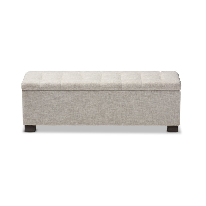 Mesina Polyester Blend Upholstered Storage Bench, Beige