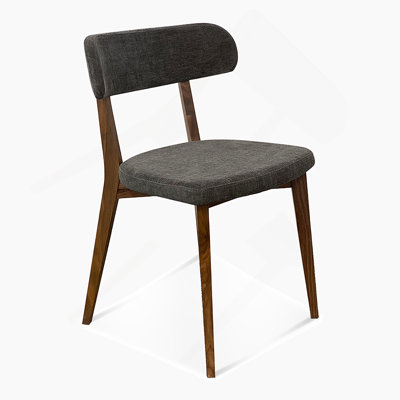 Alpine Modern Walnut Wood Dining Chair Fabric