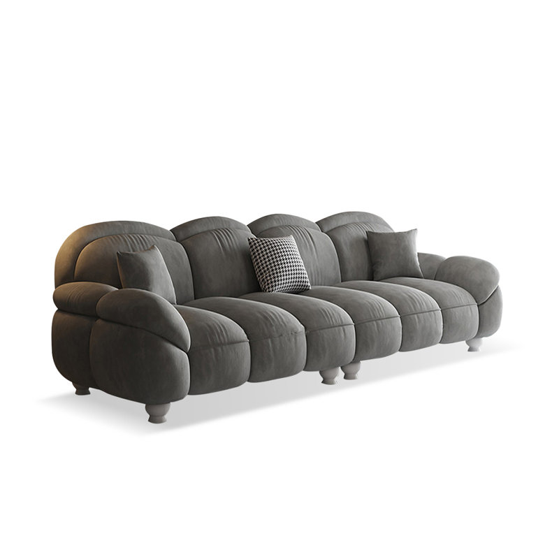 Canapé modulaire gris en polyester, H 34,65 po x l 86,61 po x P 37,4 po, Gris