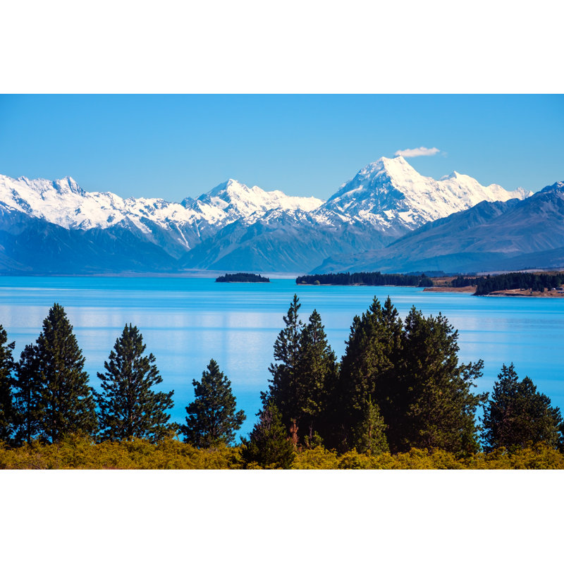 Lake Pukaki And Mt Cook, New Zealand - Wrapped Canvas Print, 30cm H x 46cm W x 3.8cm D