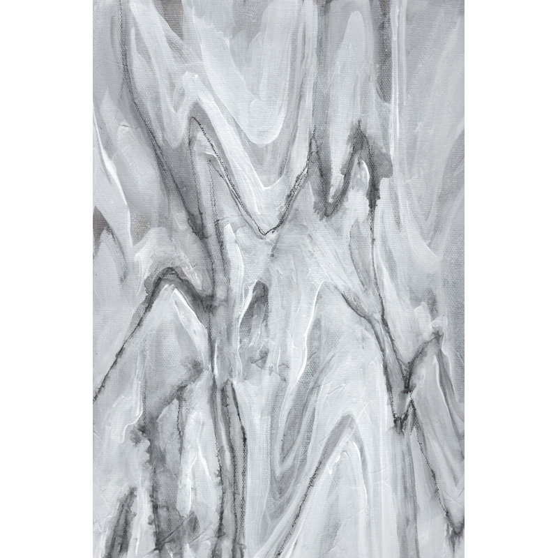 Marbré blanc IV par Jennifer Goldberger - peinture sur toile tendue, H 18 po x l 12 po x P 1,25 po