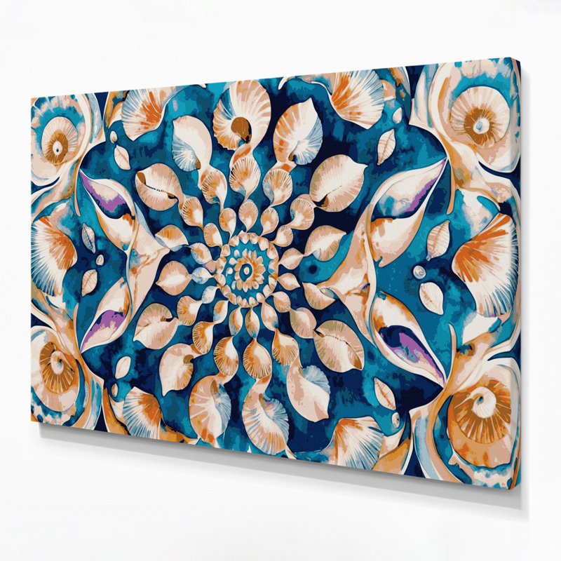 «Hawaiian Modern Shell Designs», art mural sur toile beige, H 12 po x l 18 po