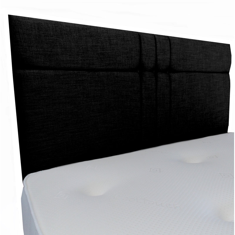Finna Upholstered Headboard, Black, Double (4'6)