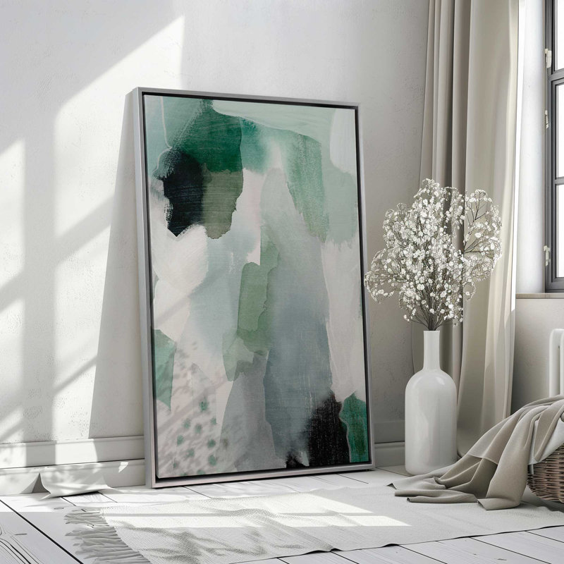 Emerald Mist I Canvas Print in a Frame, 18.75" H x 12.75" W, Satin Black