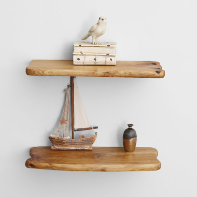 Zuzia 2 Piece Free Form Cedar Floating Shelf