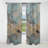 Beige Blue Marbled Artistry II - Abstract Curtain - Blackout Geometric Curtain - 1 Panels-9701427