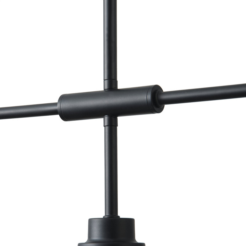 Luminaire suspendu en verre 3 lumières noir mat à intensité variable en fer