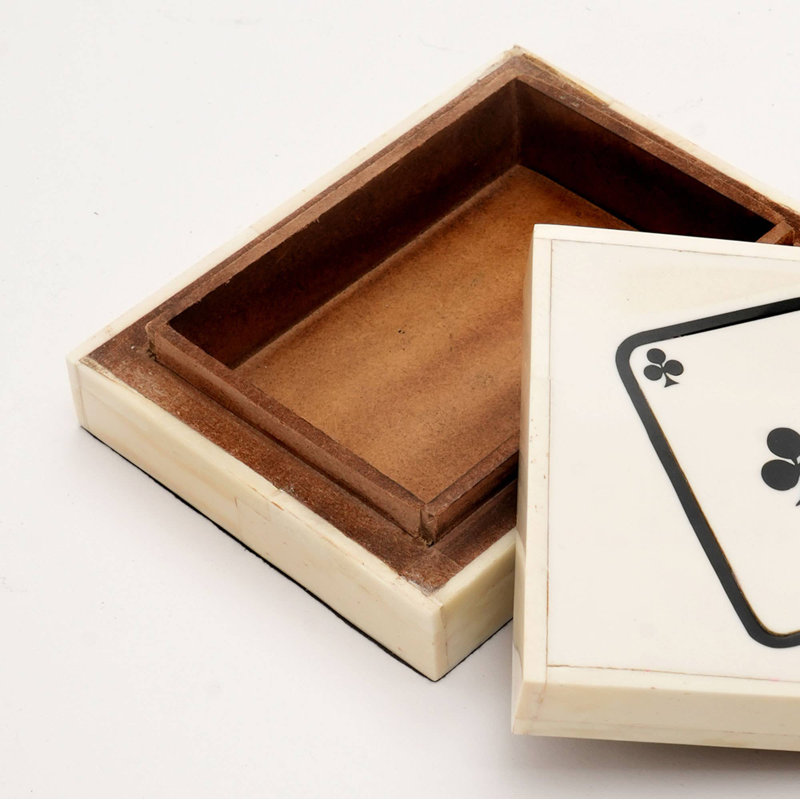 Expobazaar Club Spade Bone & Resin Card Box