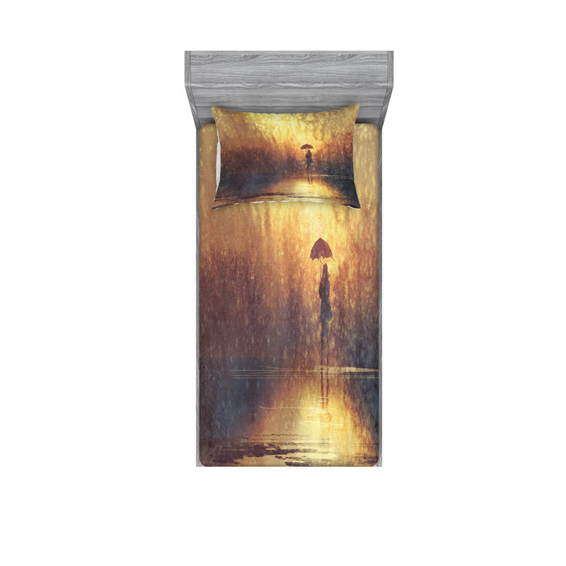 Ensemble de draps Lonely Under Abstract, Ensemble de draps pour lit simple avec drap-housse