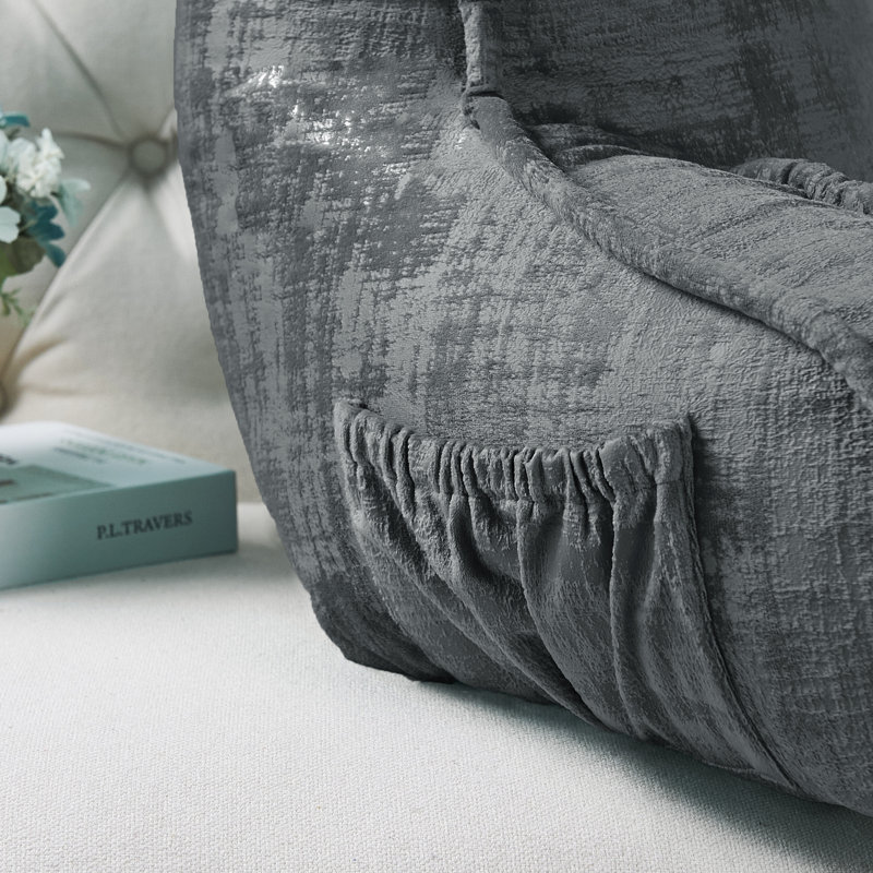 Textured Velvet Bedrest Pillow Cover & Insert, Peat