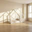 Lit en bois de pin massif avec garde-corps en bois de pin massif l 42 po x P 80 po x H 66 po Pinecrest