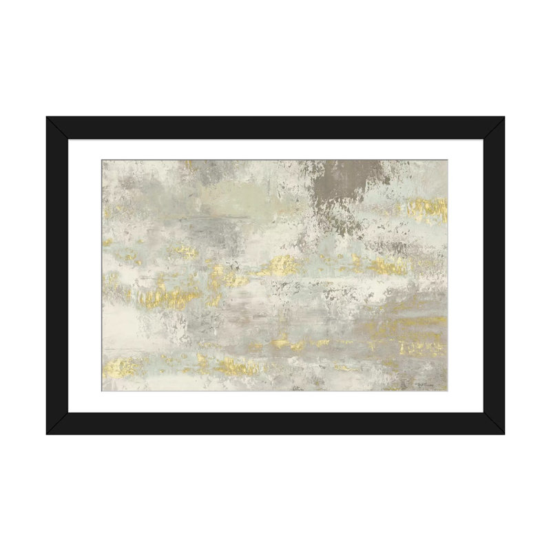 « fleuri day golden gris », impression sur toile, H 16 po x l 24 po x P 1 po, Papier d'art encadré noir