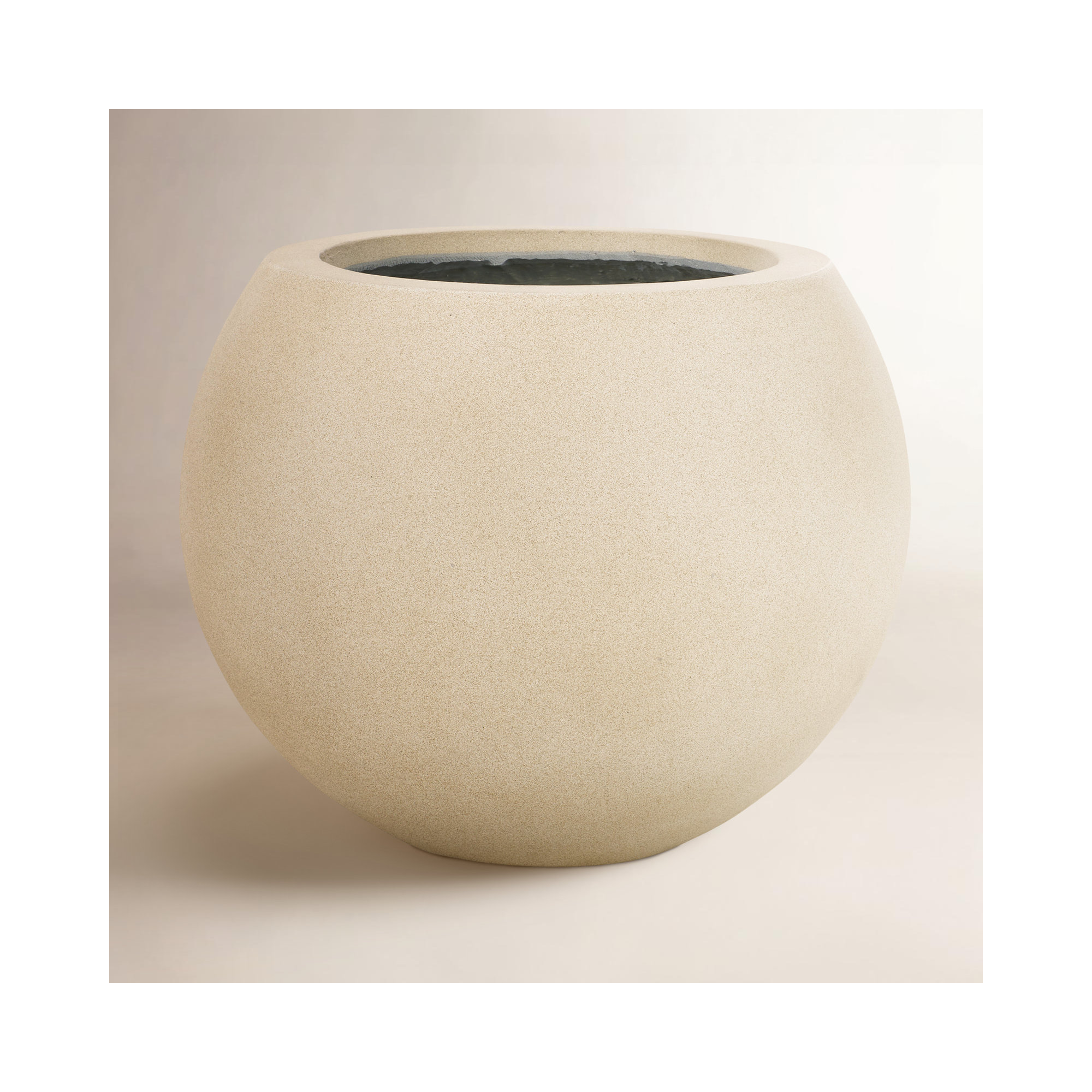 Mcgill Concrete Pot Planter, Beige, 12.7" H x 15.7" W x 15.7" D