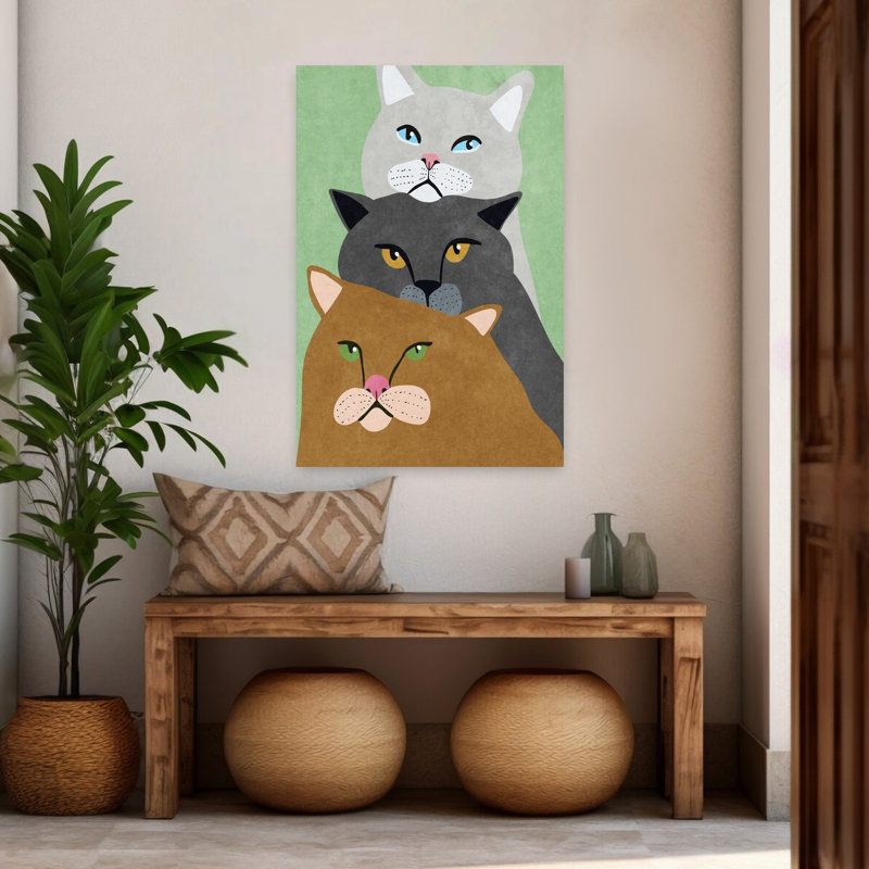 Art contemporain, art moderne de chat, H 48 po x l 32 po