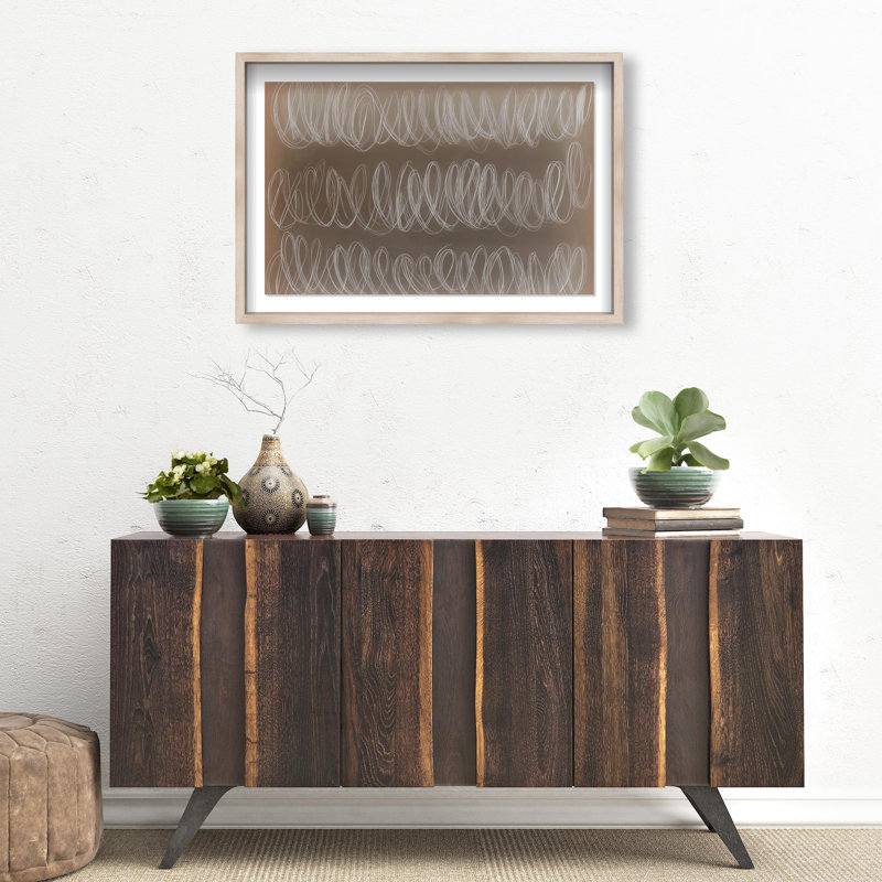 Oliver Gal Coastal Mirage IV Abstract - Luxury Shadowbox Framed Wall Art, 38" H x 56" W, Cream