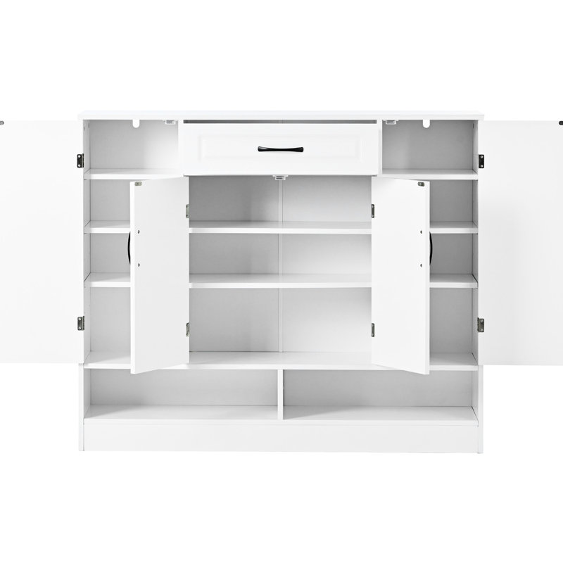 Étagère à chaussures blanche moderne avec agencement flexible et armoire de finition
