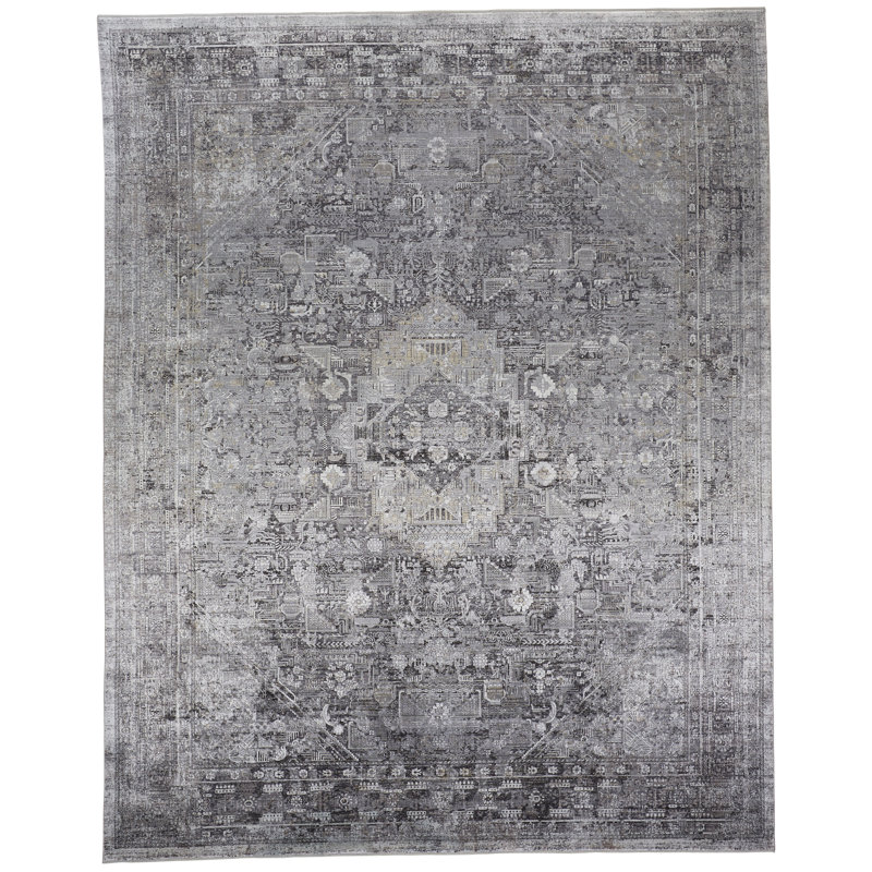 Tapis gris en coton Corso, Rectangle 12 pi x 15 pi