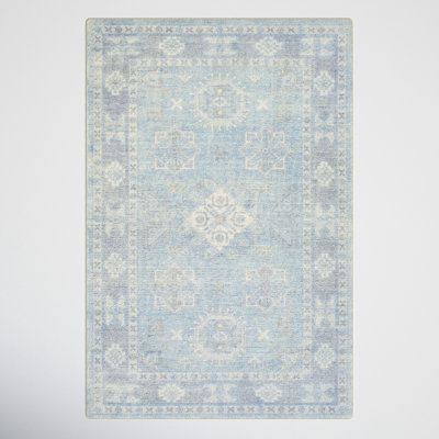 Hopkins Denim Sky Blue Hand-Tufted Oriental Rug