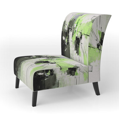 Paper Euphoria I - Upholstered Contemporary Slipper Chair, Orange Accent Chair