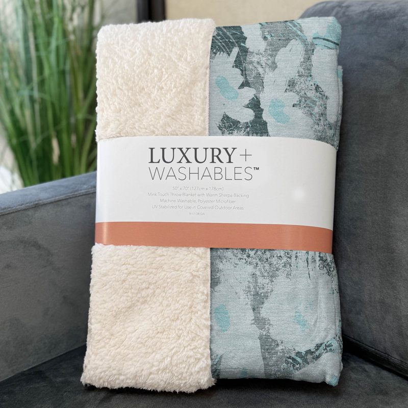 Jeté en sherpa floral Addison, Floral bleu sarcelle