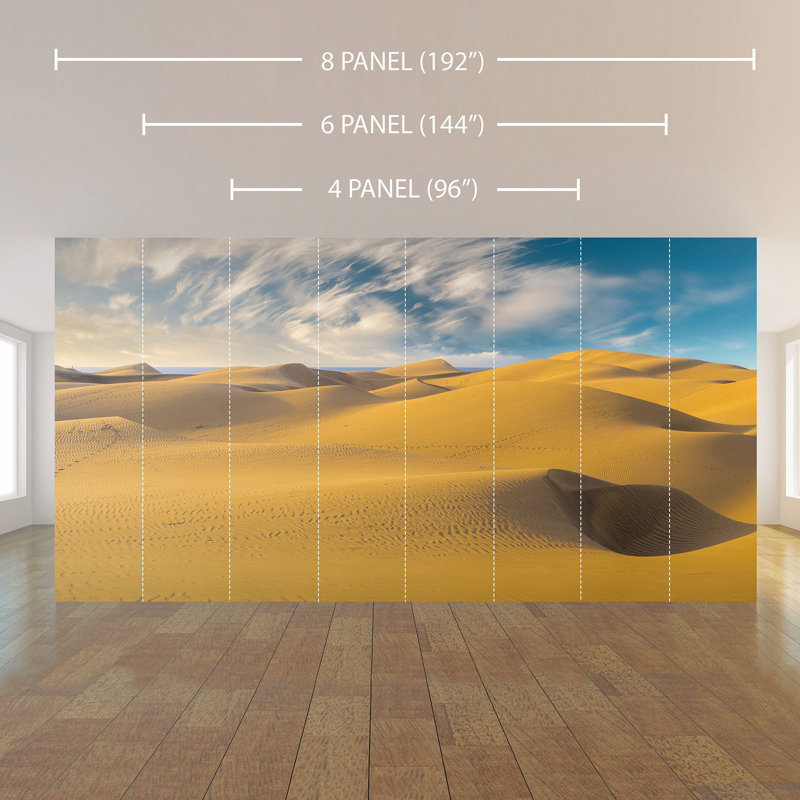 Panneau de papier peint paysage désertique Sille, L 100,08 po x l 96 po