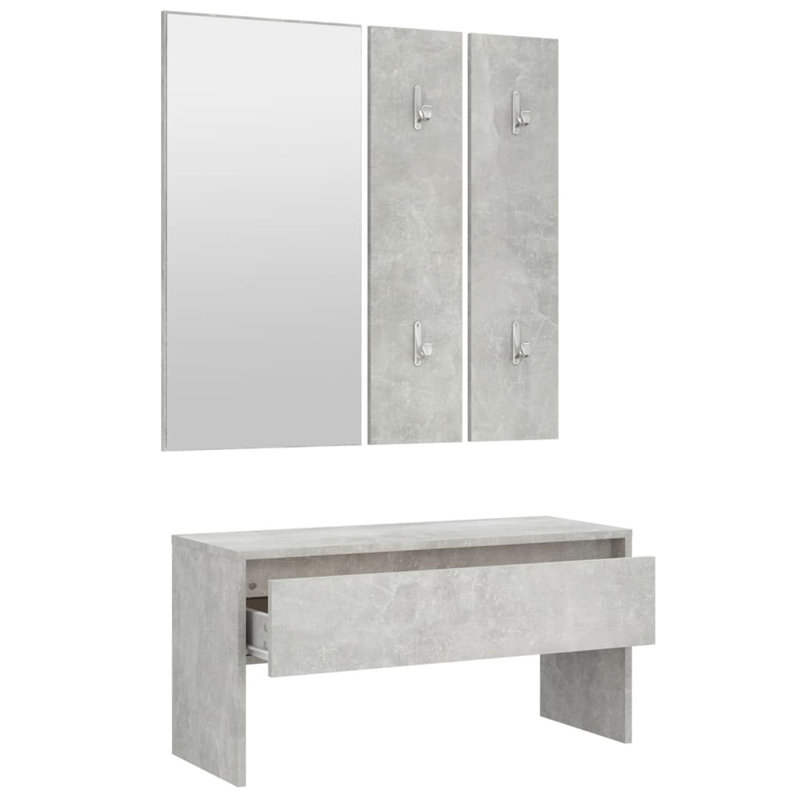 Ivens vidaXL Hallway Furniture Set Engineered Wood, Grey
