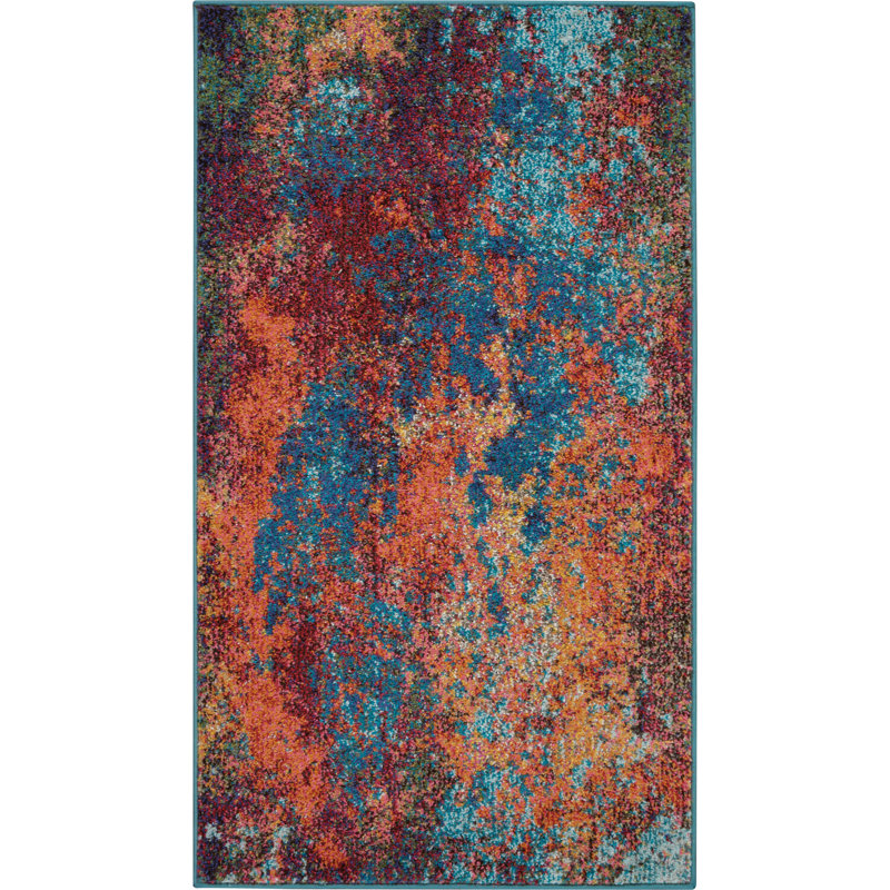 Tapis bleu moderne Enoch, Rectangle 3 pi x 5 pi