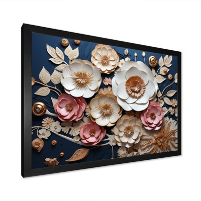 Orchidée rose et bleue - Art mural floral abstrait