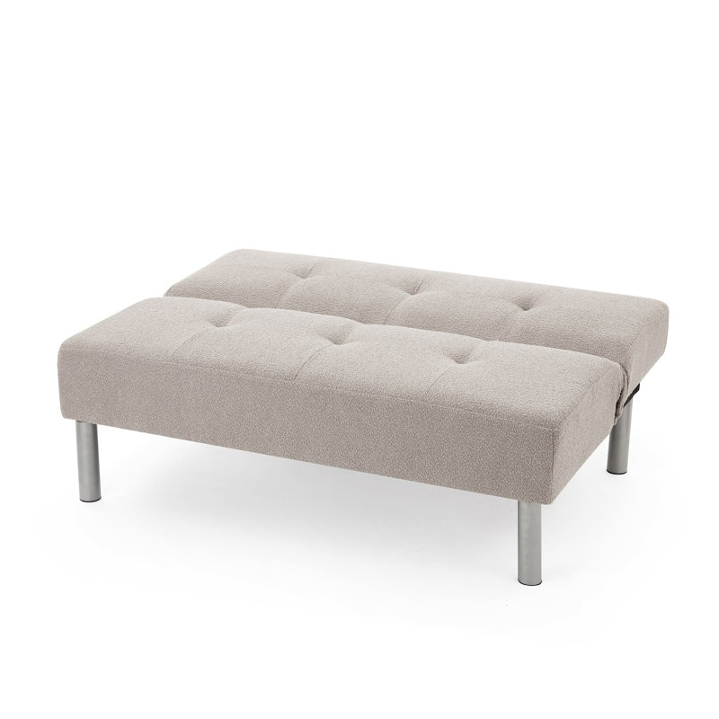 47'' Upholstered Convertible Sofa, Taupe Boucle
