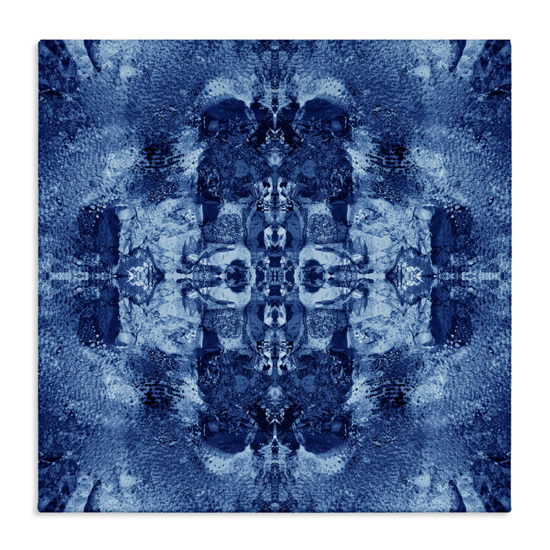 Blue Mirrored Pattern Canvas Art by El Perkin, 17" H x 17" W