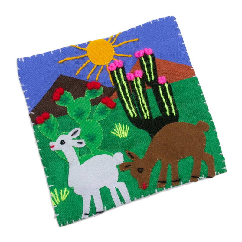 Sous-verres en mélange de coton de style andine (ensemble de 4)