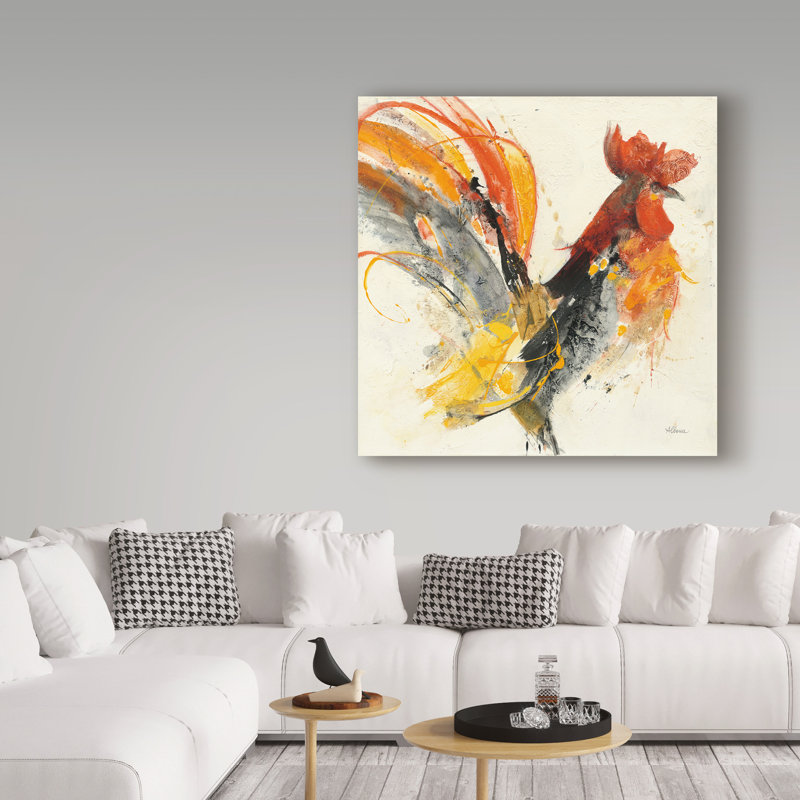 «Festive Rooster I» par Albena Hristova, reproduction sur toile, H 18 po x l 18 po x P 2 po