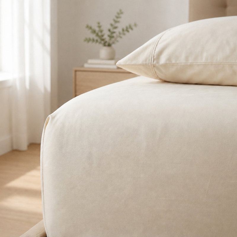Ensemble de draps en microfibre et bambou hypoallergéniques avec confort rafraîchissant, White