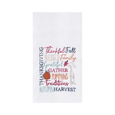 Fall Thankful Blessed Dishtowel